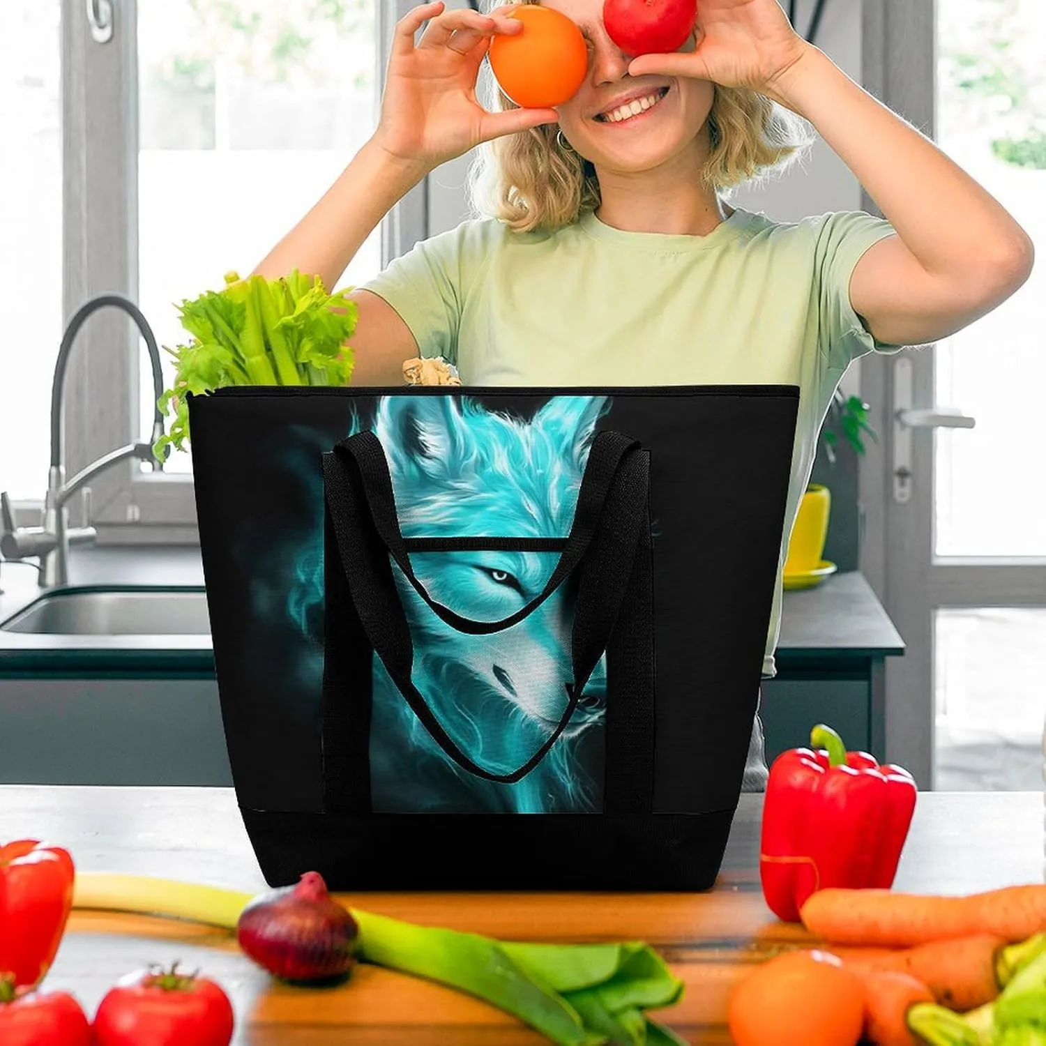 Trendy Commuter Tote Bag Large Insulated Shopping Bag For Travel