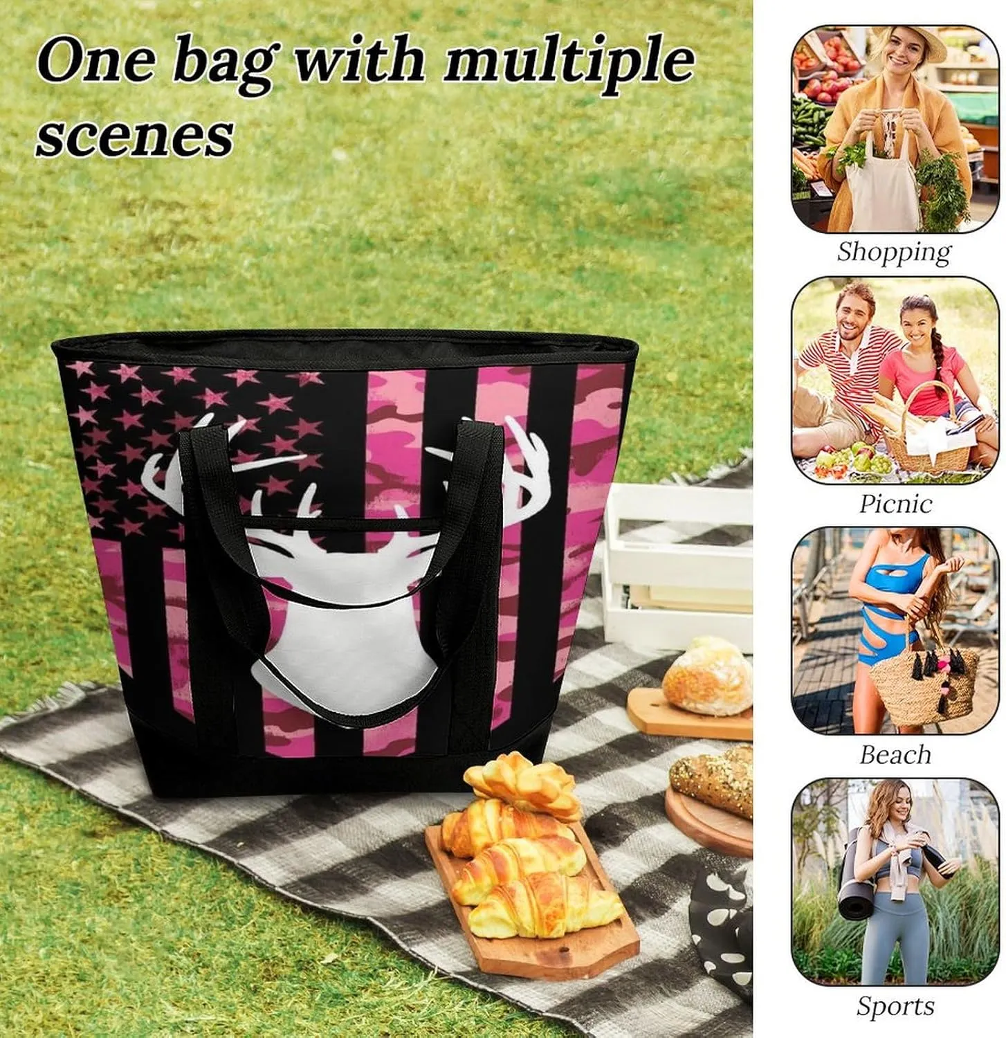 Trendy Commuter Tote Bag Large Insulated Shopping Bag For Travel