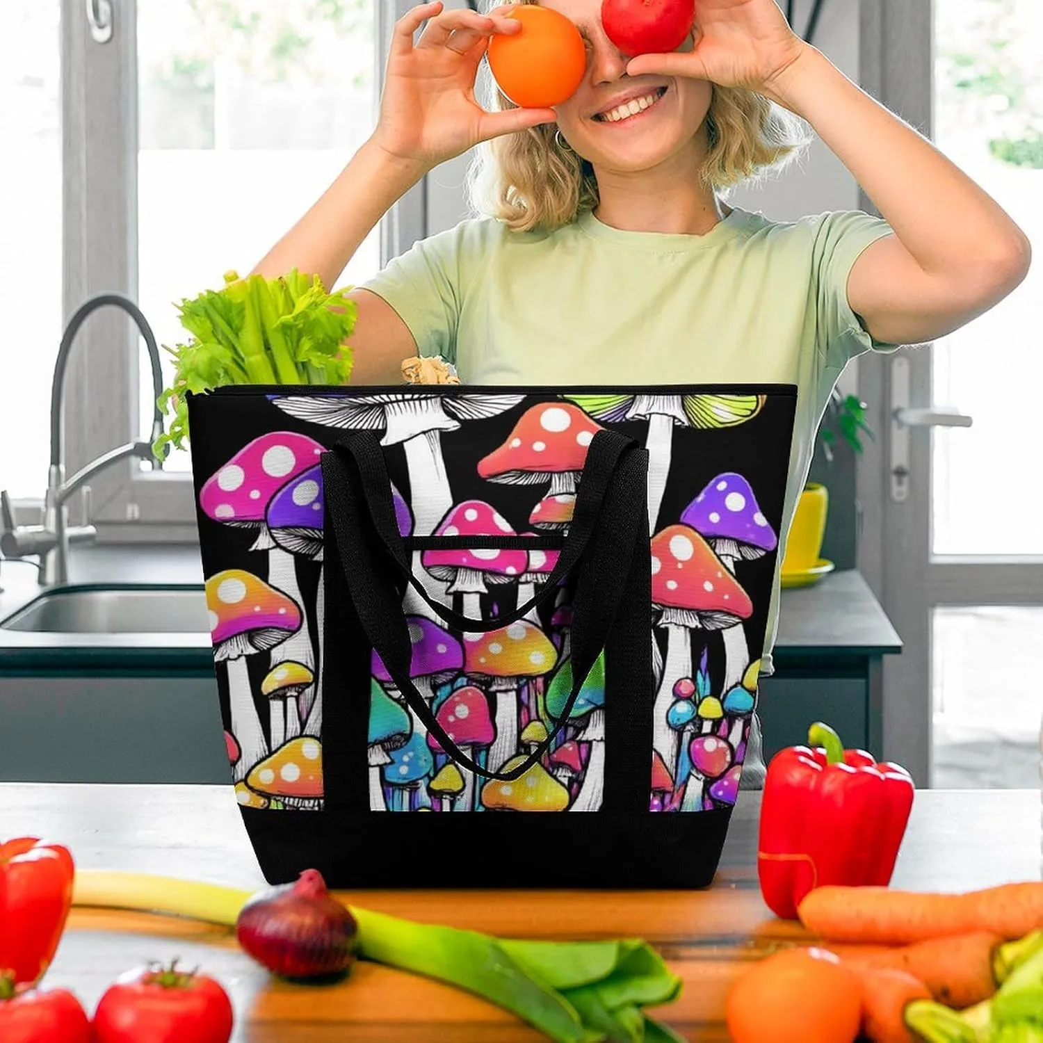 Trendy Commuter Tote Bag Large Insulated Shopping Bag For Travel