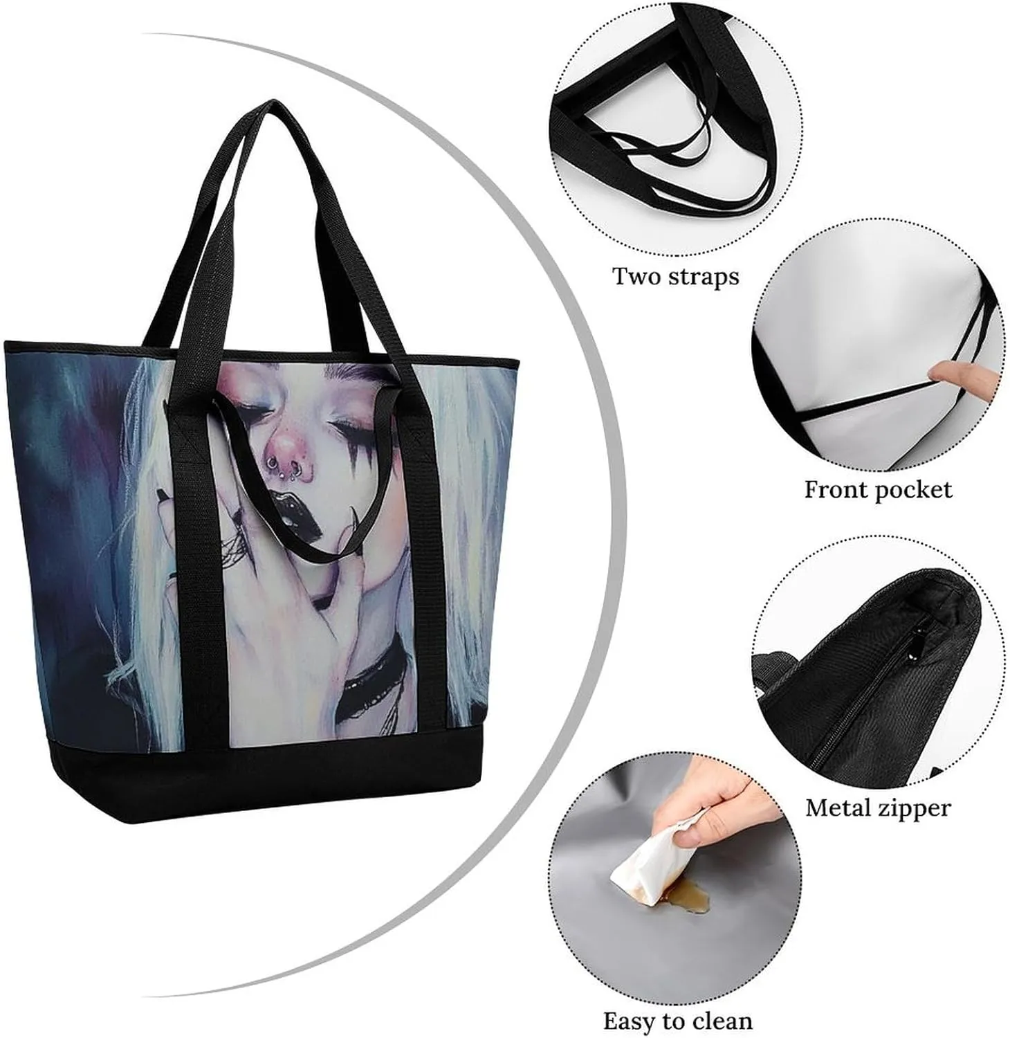 Trendy Commuter Tote Bag Large Insulated Shopping Bag For Travel