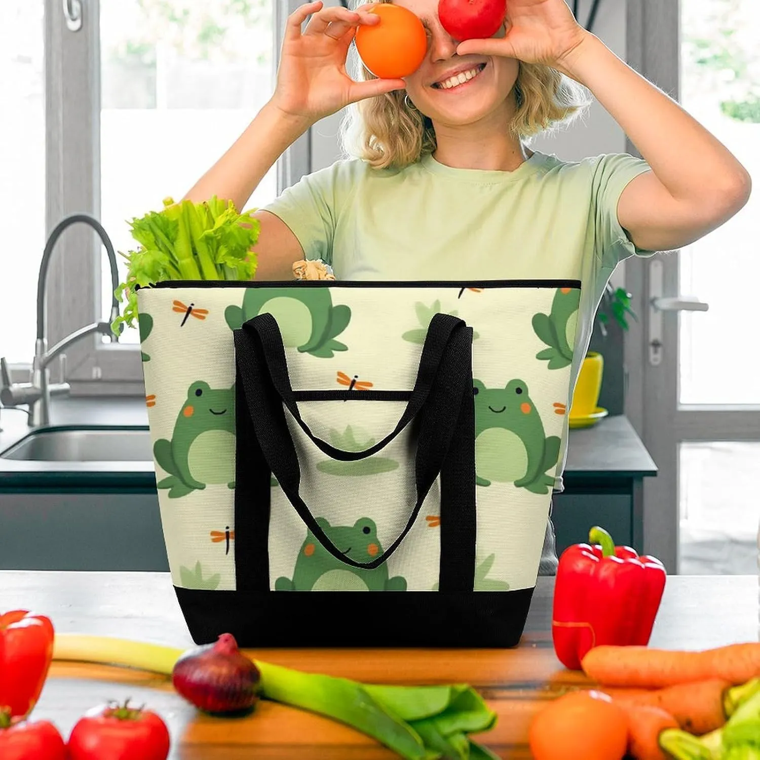 Trendy Commuter Tote Bag Large Insulated Shopping Bag For Travel