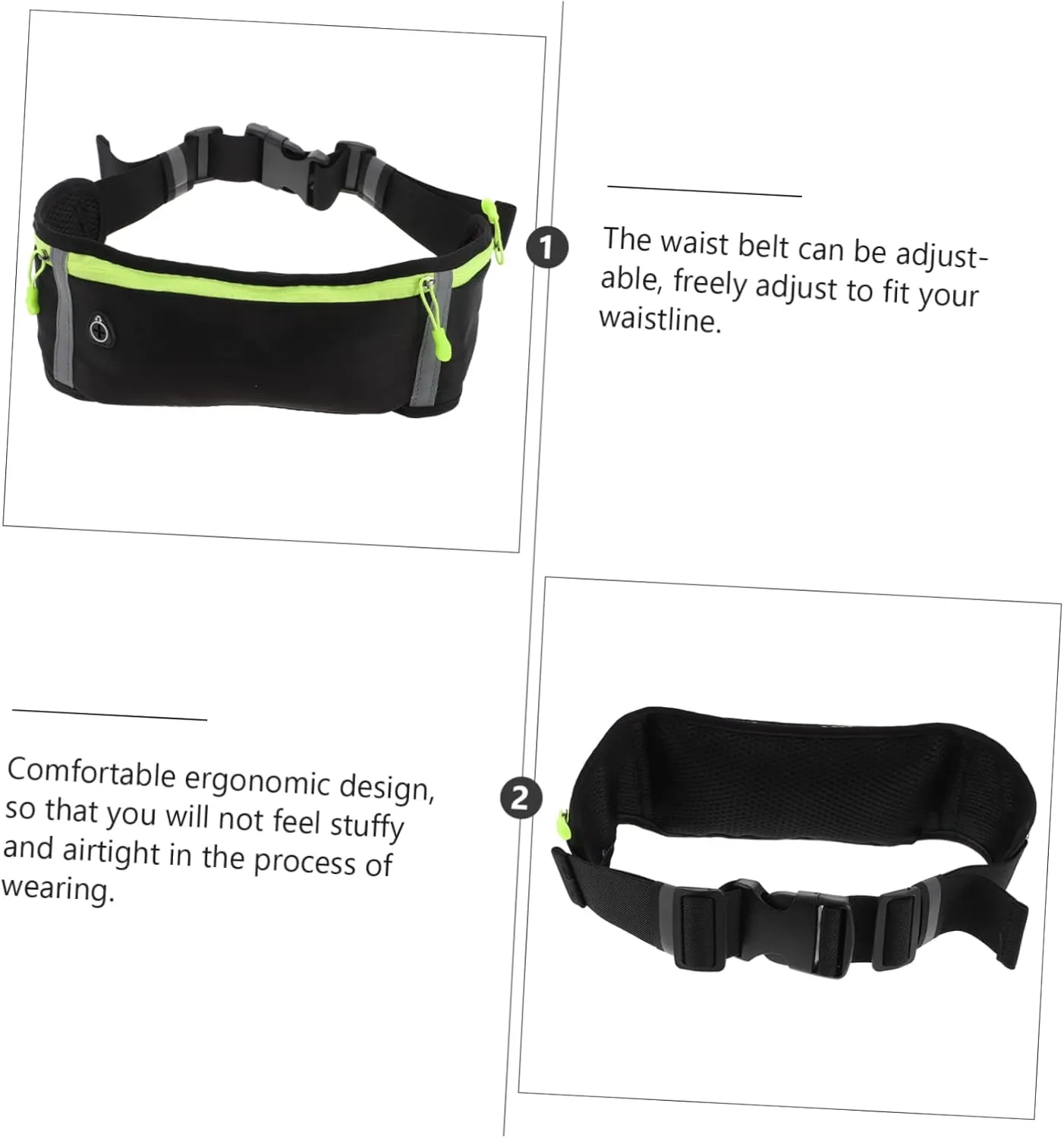 VANZACK Adjustable Waist Pack Sports Phone Bag Secure Zipper Lightweight and Leakproof for Outdoor Adventures for Running Cycling and Hiking