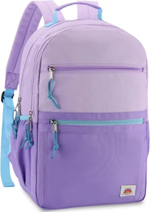 VASCHY School Backpack, Lightweight Classic Cute Aesthetic Bookbag Daypack for Teen Boys Girls Traveling/Gym/Middle School Lightweight Purple