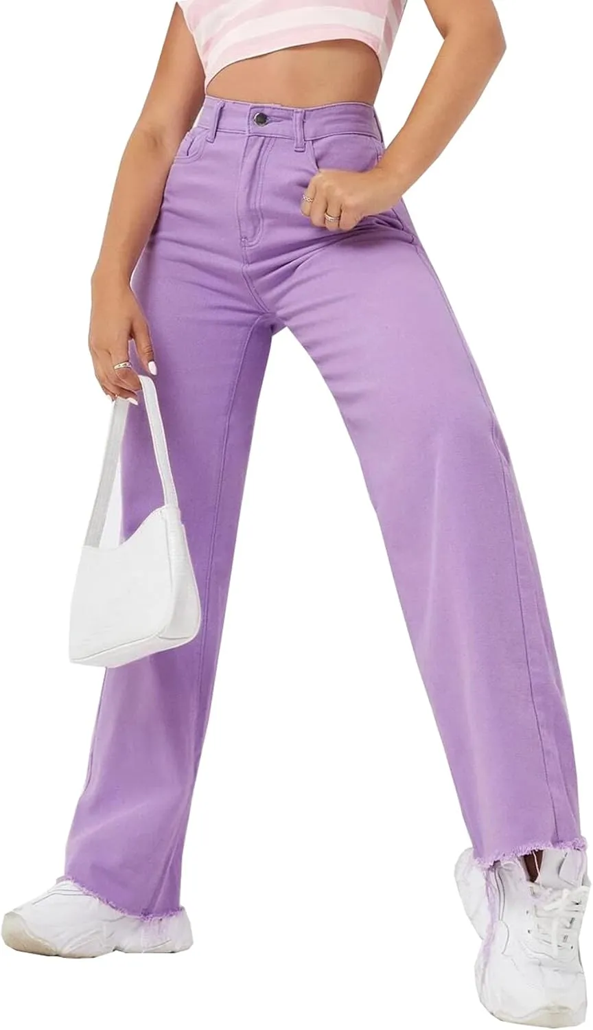 Vintage Jeans for Women Teen Girl High Waisted Relaxed Fit Straight Leg Baggy Boyfriend Jeans