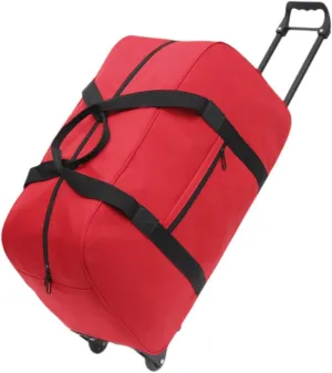 Wheeled Duffel Bag,Luggage Case,Multifunction Handbag Carrier,Adults Suitcase,Rolling Travel Bag for Traveling,Business Trip, red