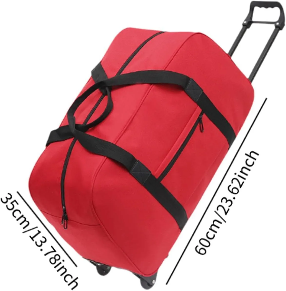 Wheeled Duffel Bag,Luggage Case,Multifunction Handbag Carrier,Adults Suitcase,Rolling Travel Bag for Traveling,Business Trip, red
