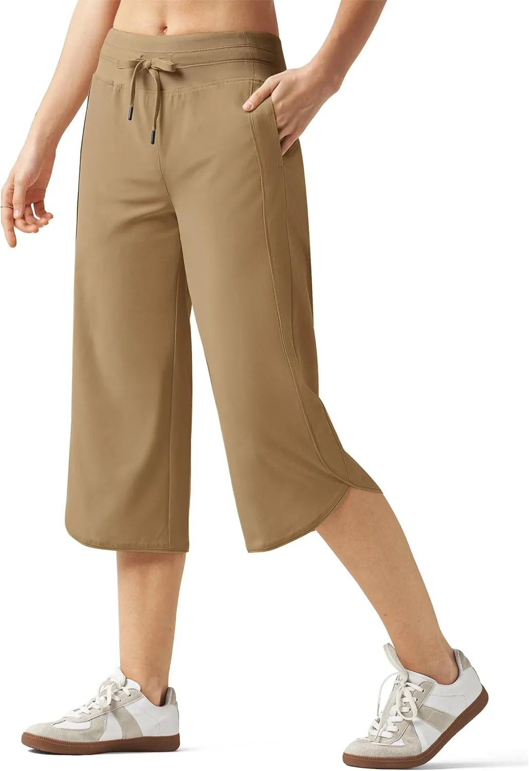 Willit Women's Capri Athletic Hiking Wide Leg Quick Dry Capri Pants Casual Lightweight Summer Cropped Pants