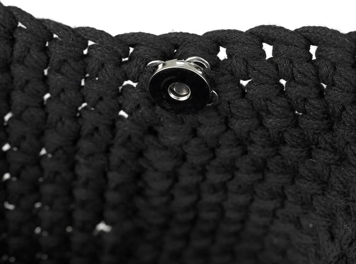 Women Cotton Knitted Tote Bag Mesh Beach Bag Summer Hobo Bag Shoulder Bag Y2k Purse Handbag