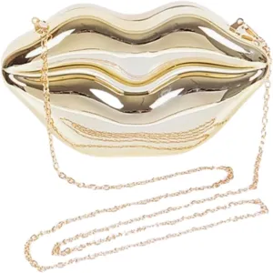 Women Sexy Lips Clutch Bag Vintage Lip-Shaped Evening Purse Shoulder Crossbody Party Handbag Wedding Banquet Dinner Night Out
