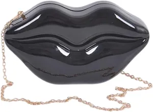 Women Sexy Lips Clutch Bag Vintage Lip-Shaped Evening Purse Shoulder Crossbody Party Handbag Wedding Banquet Dinner Night Out