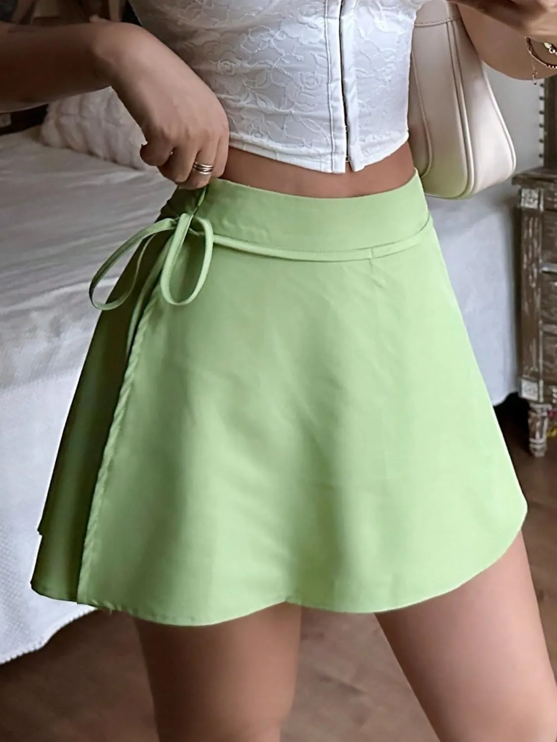 Women Summer Casual 2025 Fashion Trendy Skorts Elastic Waist Skort
