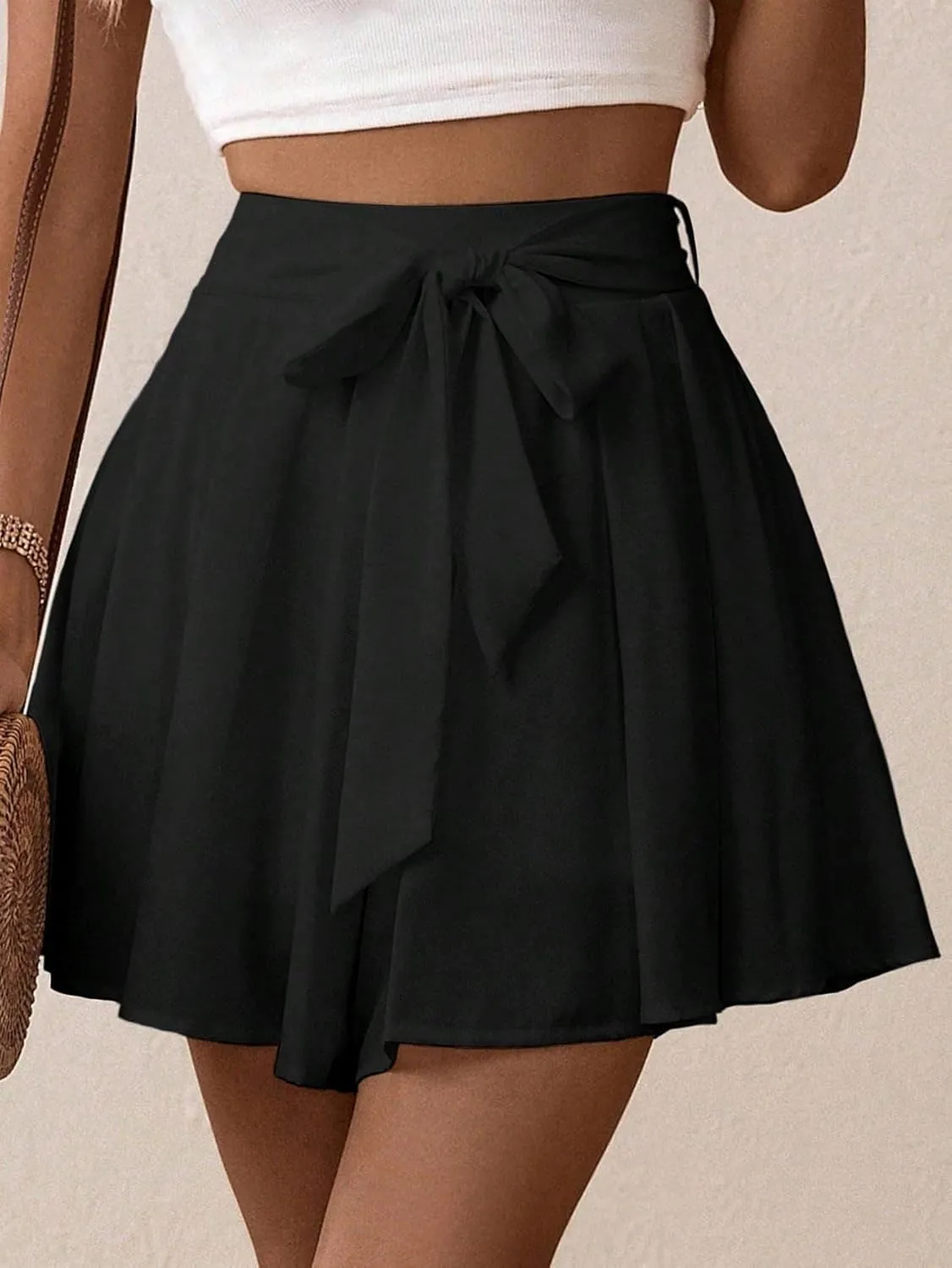 Women Summer Casual 2025 Fashion Trendy Skorts Elastic Waist Skort
