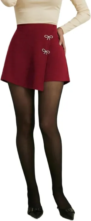 Women Summer Casual 2025 Fashion Trendy Skorts Elegant Asymmetric Skort