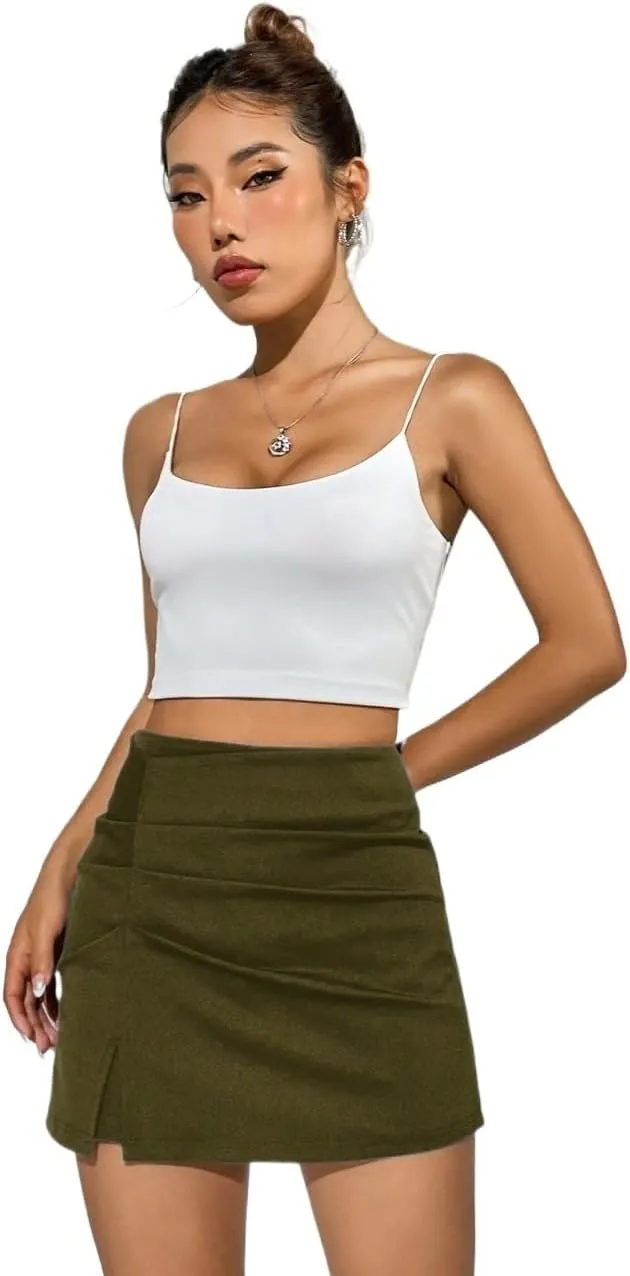 Women Summer Casual 2025 Fashion Trendy Skorts High Waist Slit Skort