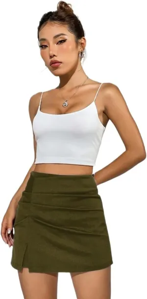 Women Summer Casual 2025 Fashion Trendy Skorts High Waist Slit Skort