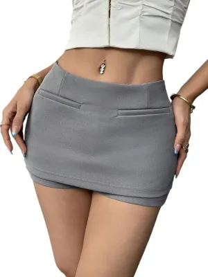 Women Summer Casual 2025 Fashion Trendy Skorts Low-Rise Skort