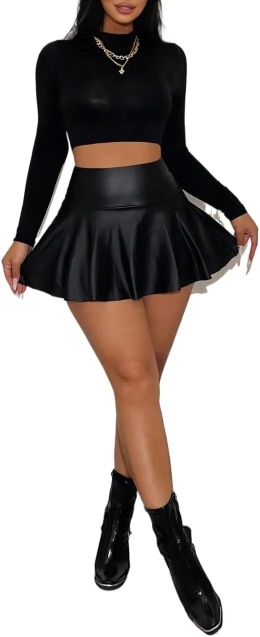 Women Summer Casual 2025 Fashion Trendy Skorts Ruffle Hem Skort