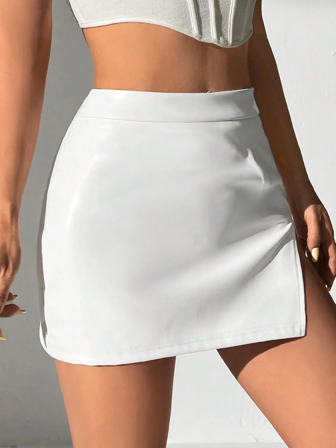 Women Summer Casual 2025 Fashion Trendy Skorts Zipper Slit Skort