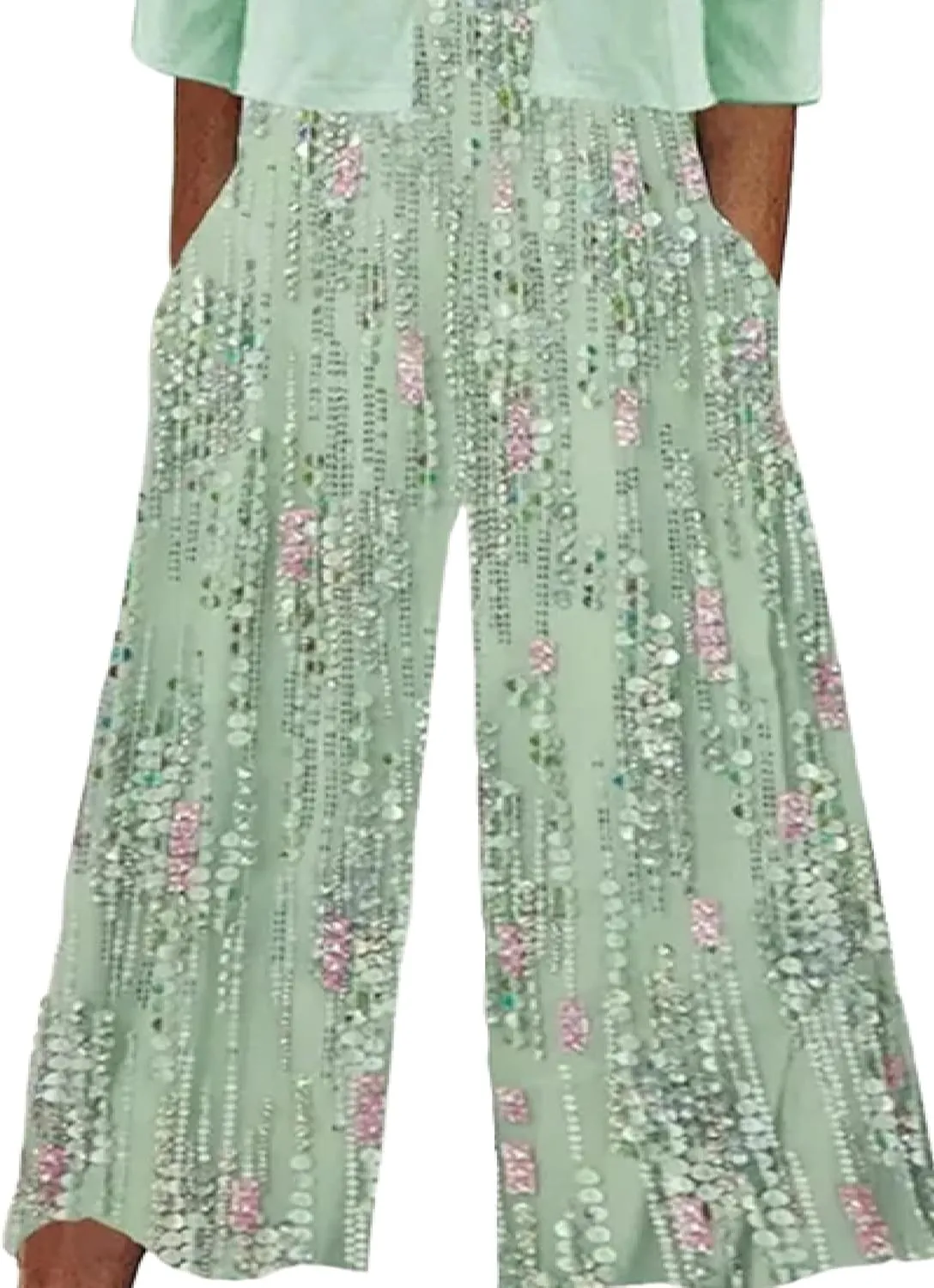 Women's 2025 Summer Jumpsuit Fresh Green Color Jumpsuit match Jacket Sleeveless V Neck Wide Leg Jumpsuit with Pockets
