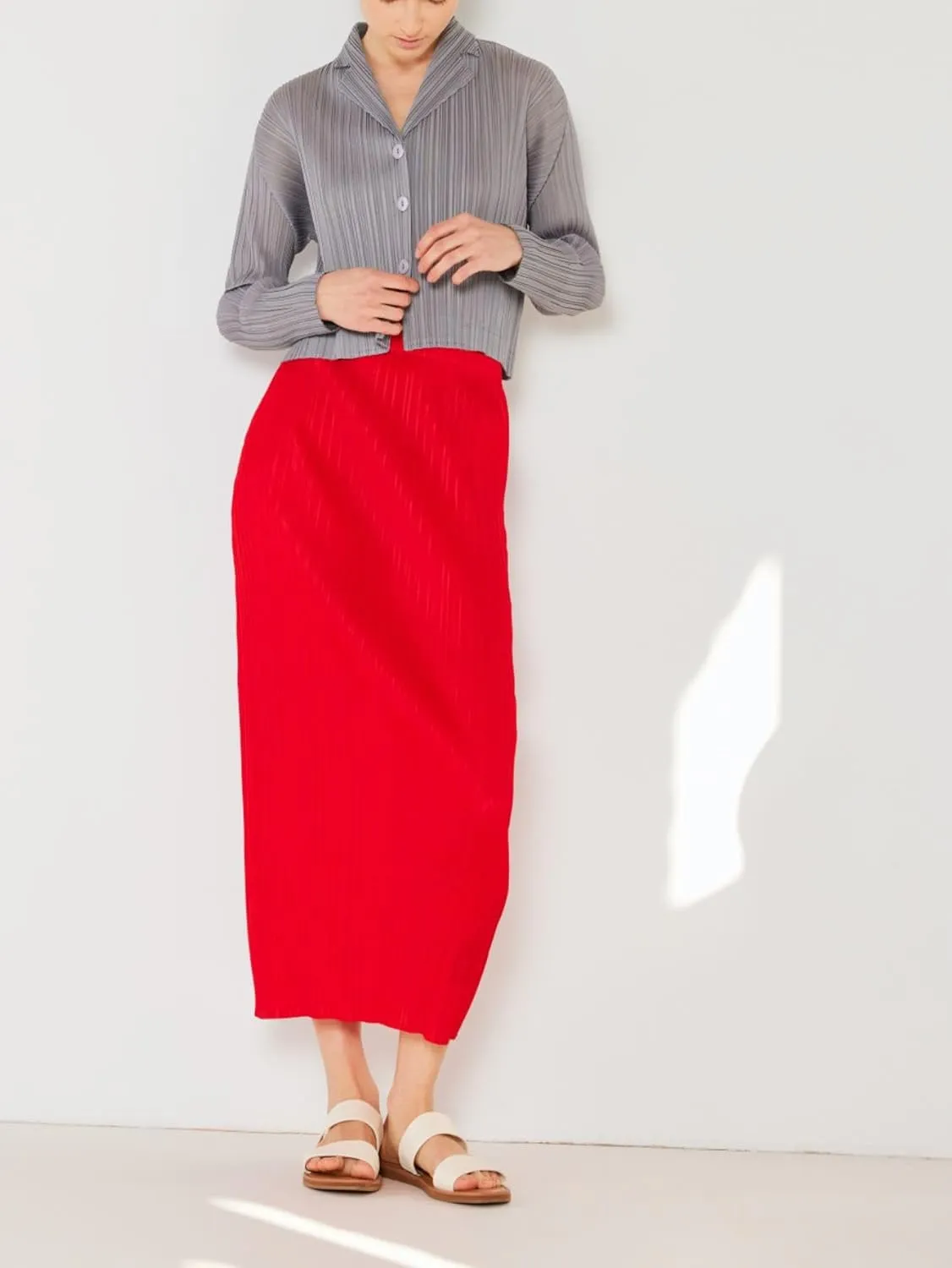 Women's Casual Pencil Skirt Elegant Pleated Midi Skirt Deep Green High-Waist Lightweight Fabric Relaxed Fit Perfect