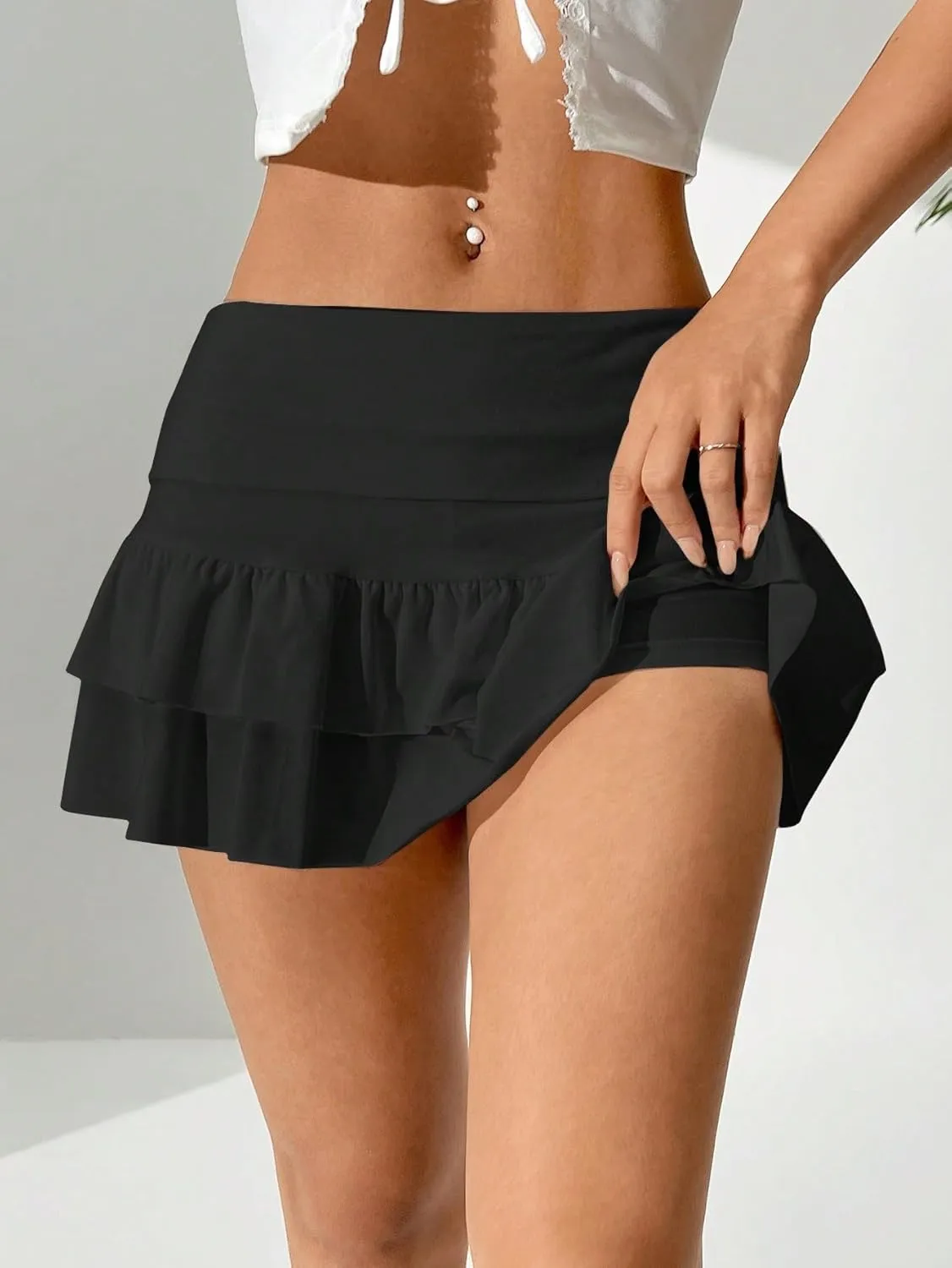 Women's Fashion Trendy Skirt Women Drop Waist Mini Skirt Elegant