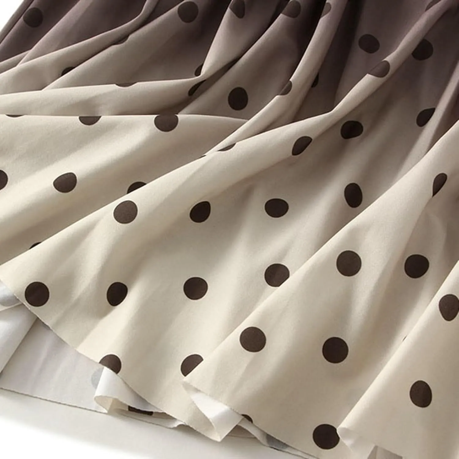 Women's High Waisted Slim Gradient Pleated A Line Skirt Fashion Polka Dot Print Midi Skirt Womens Skirt Medium