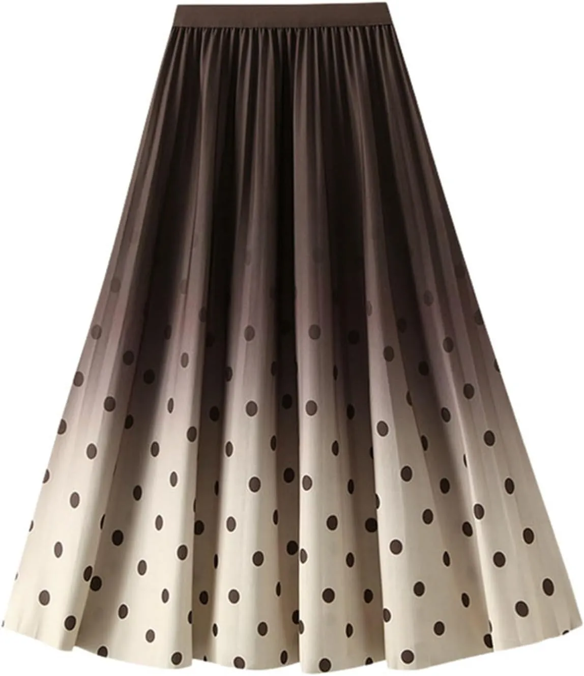 Women's High Waisted Slim Gradient Pleated A Line Skirt Fashion Polka Dot Print Midi Skirt Womens Skirt Medium