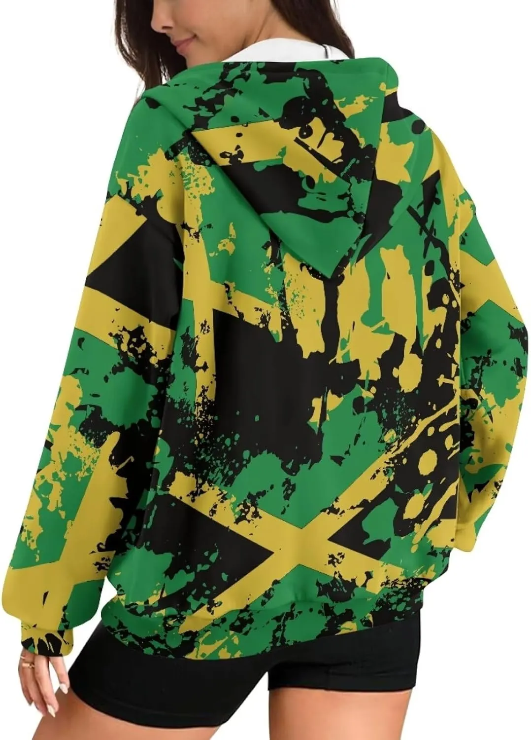 Womens Oversized Hoodie with Zipper and Pocket Hooded Graphic Sweatshirt Women Pullover Sweater Women Size XS-4XL