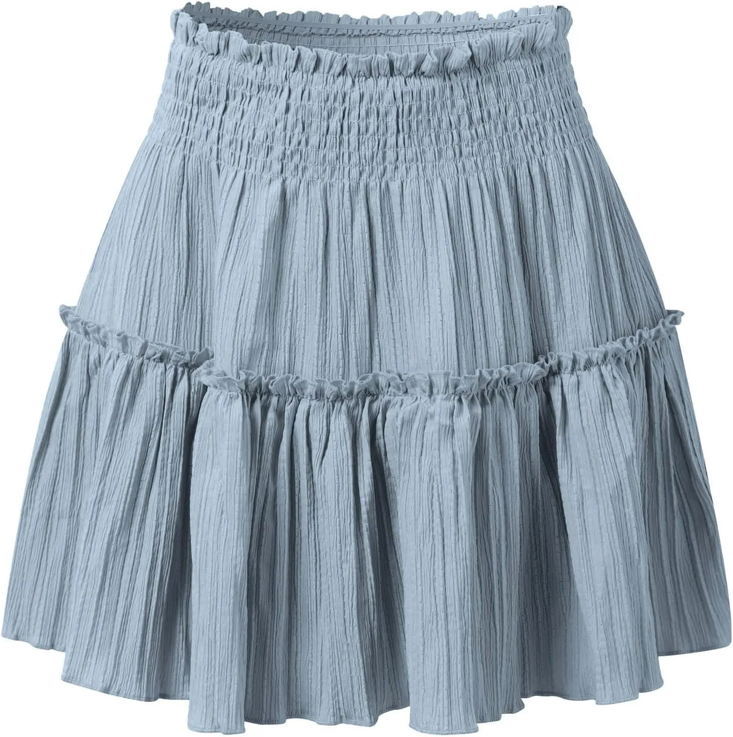 Womens Ruffle Mini Skirt Casual Summer High Waisted Flowy Vacation Boho Beach Trendy Loose Relaxed Fit Short Skirts