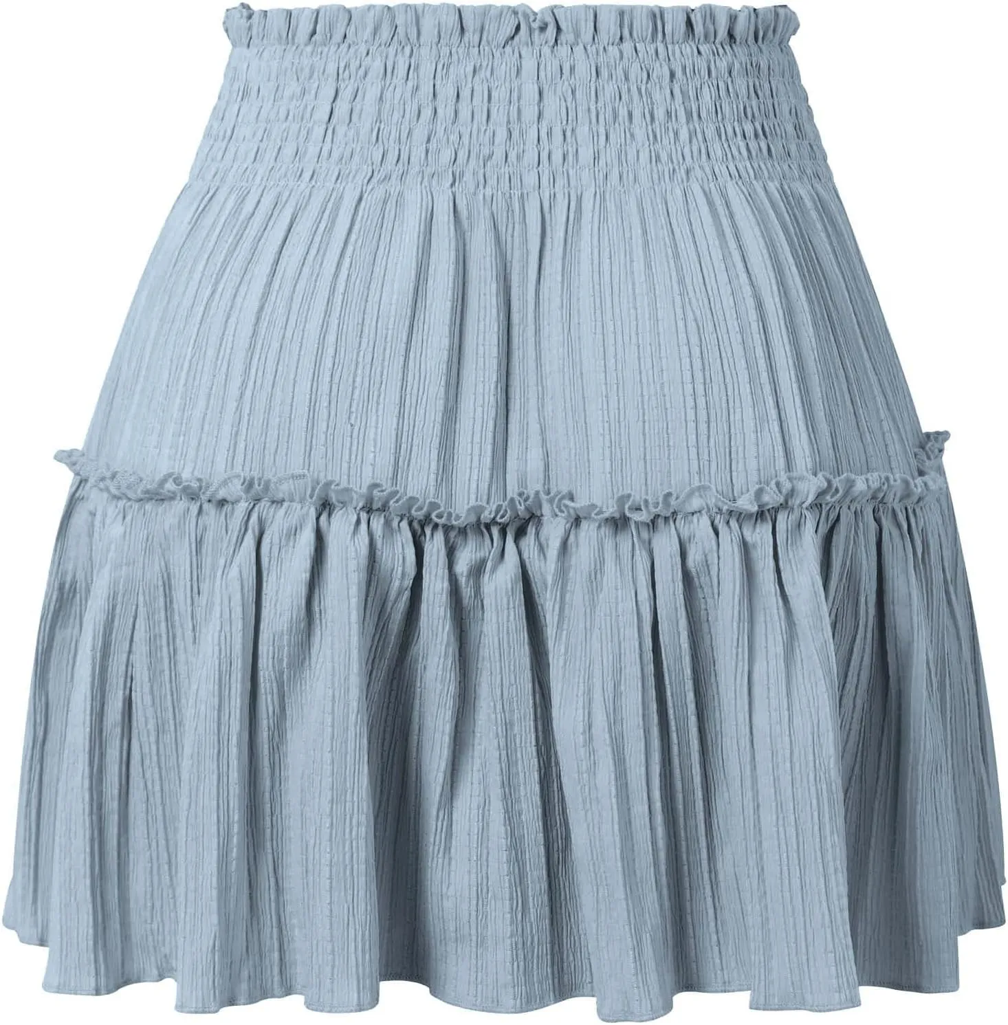 Womens Ruffle Mini Skirt Casual Summer High Waisted Flowy Vacation Boho Beach Trendy Loose Relaxed Fit Short Skirts