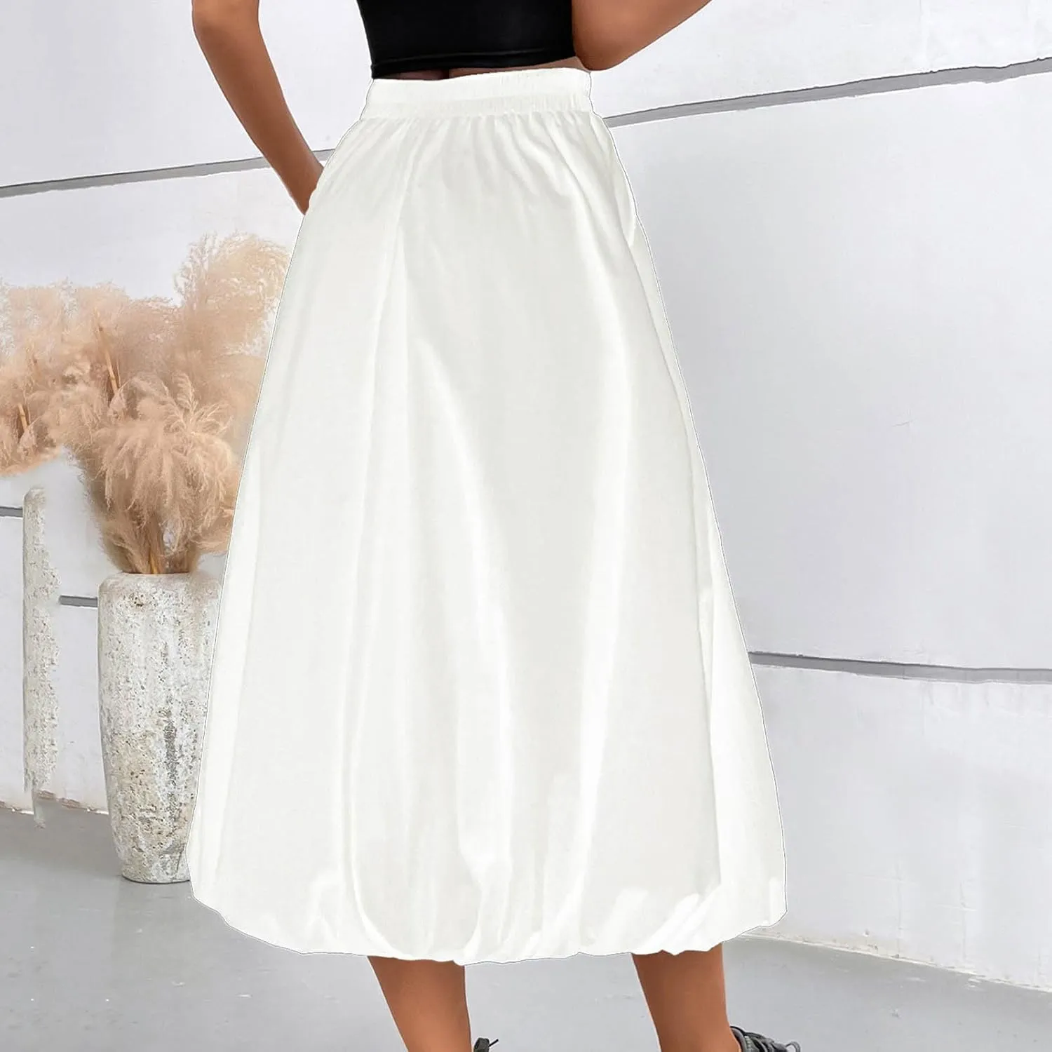 Womens Skirt for Women Maxi Long Loose Fit High Cut Basic Skirt 2025 Y2K