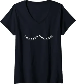 Womens Totally Organic Funny Breastfeeding For Nursing Women V-Neck T-Shirt