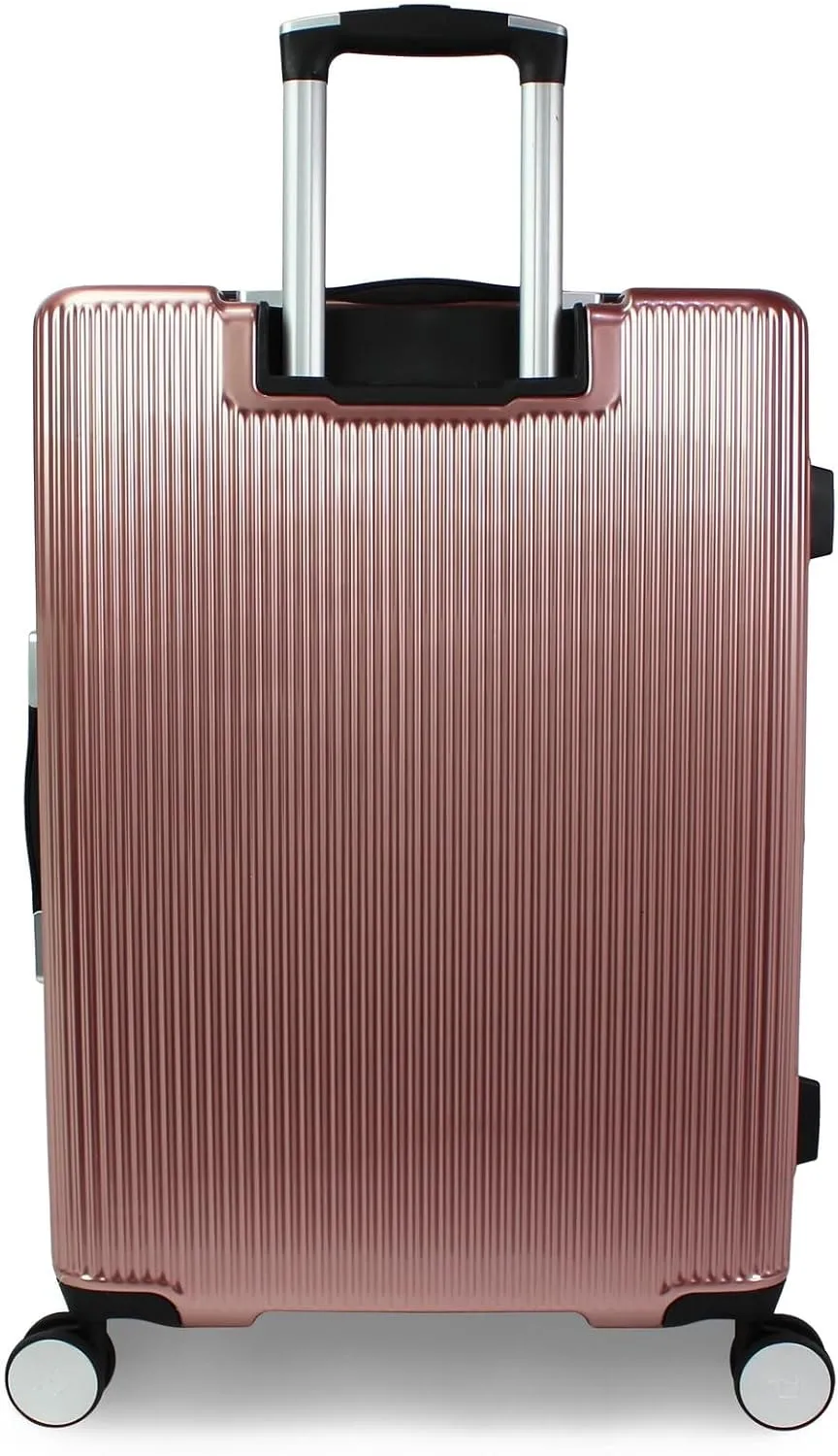 World Traveler Dejuno Monarch Lightweight Hardside Polycarbonate Expandable Spinner Luggage with TSA Lock, Rose Gold, 26-inch