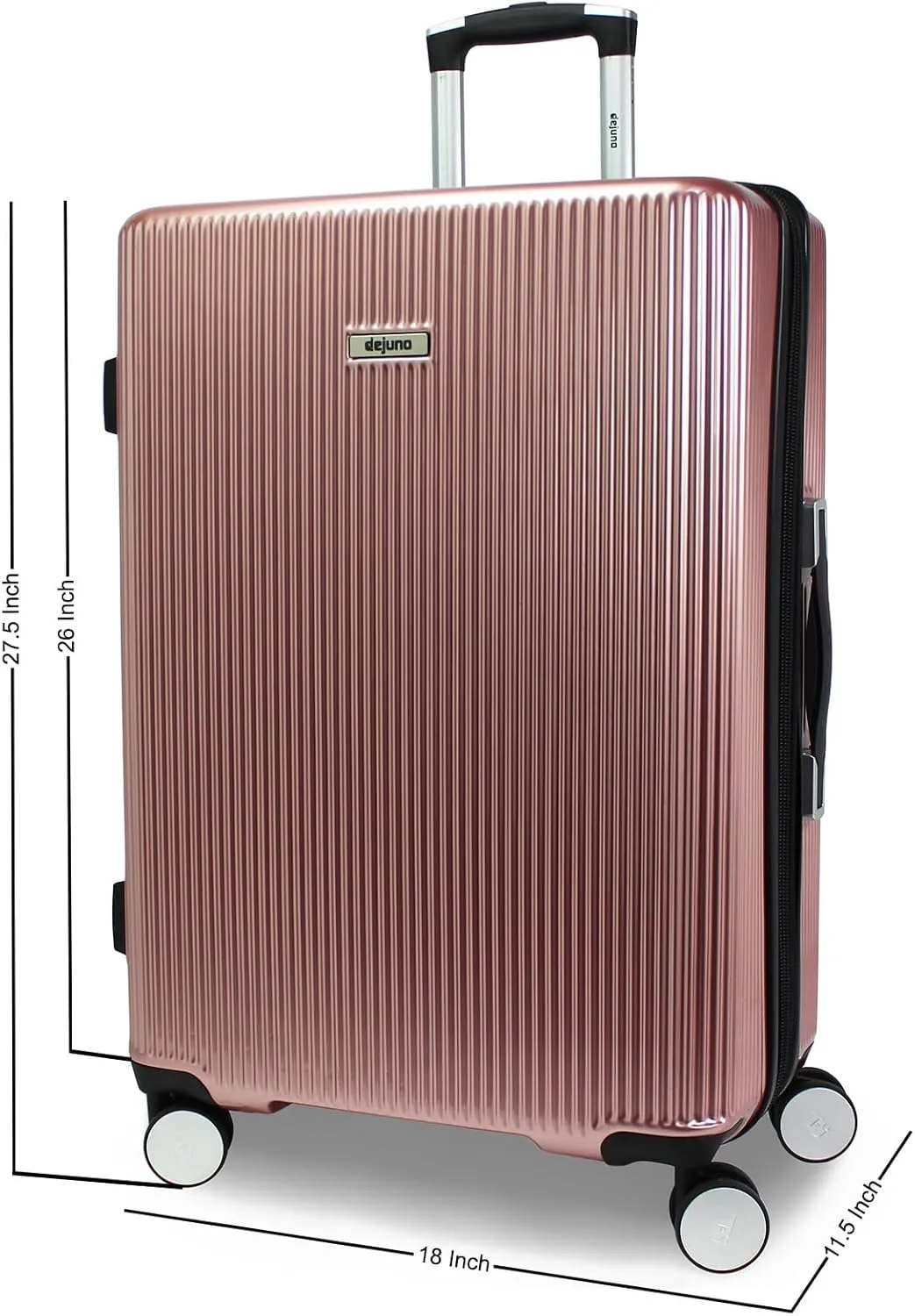 World Traveler Dejuno Monarch Lightweight Hardside Polycarbonate Expandable Spinner Luggage with TSA Lock, Rose Gold, 26-inch