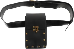 Yardwe Medieval Belt Pouch Punk Waist Bag Vintage PU Leather Fanny Pack Medieval Wallet Renaissance Cosplay Costume Accessories for Halloween Festival Cosplay