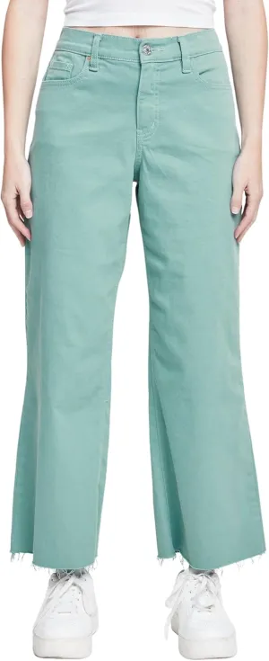 YMI Women's High Rise Cropped Trouser Jeans Wide Leg Fit, P209207